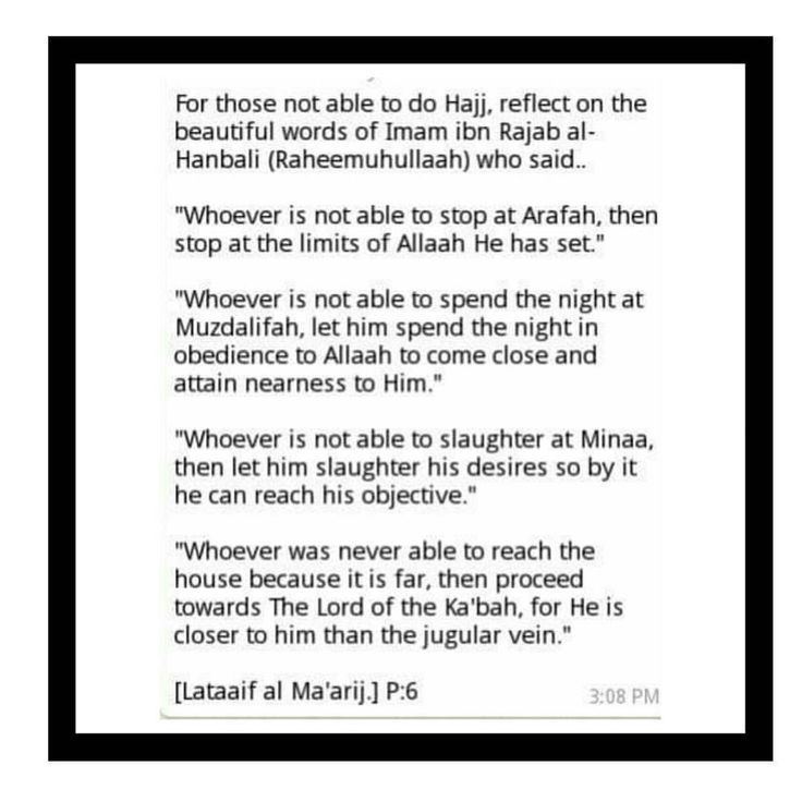 Ibn Rajab Advice for those not performing Hajj From Ibn Rajab alHanbali