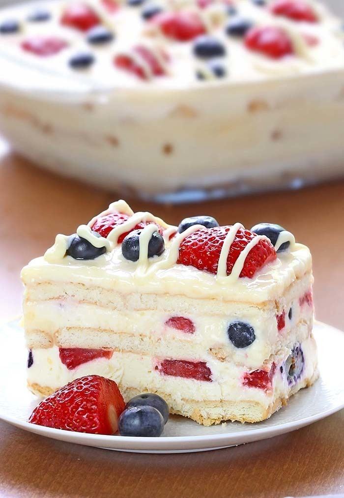 Icebox cake No Bake Summer Berry Icebox Cake Cakescottage