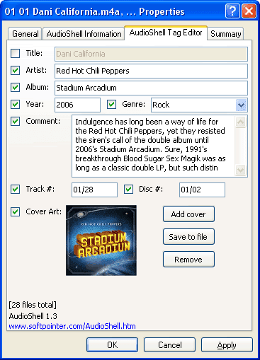 ID3 AudioShell for Windows XP freeware music files tag editor direct