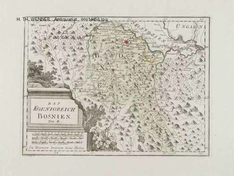 Ignaz Albrecht Bosnien Koenigreich Altkolorierte Kupferstich Karte Ignaz Albrecht