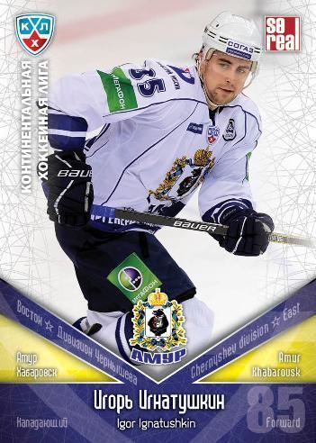 Igor Ignatushkin KHL Hockey cards Igor Ignatushkin Sereal Basic series 20112012