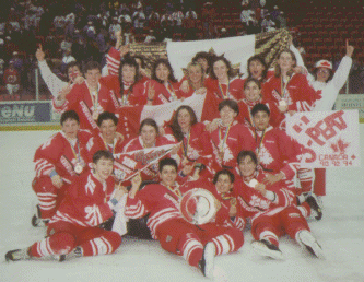 IIHF World Women's Championships wwwwhockeycomintwwc1994gifsTC94celebrationgif