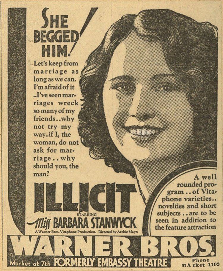 Illicit (film) Illicit 1931