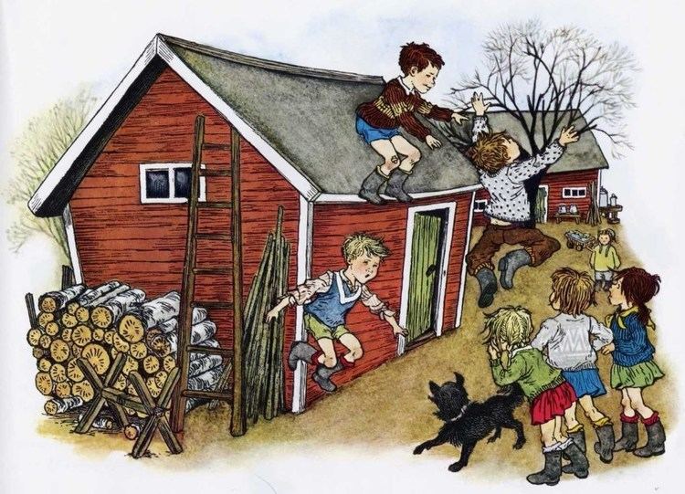Ilon Wikland The children from Astrid Lindgrens Bullerbyn Illustration by