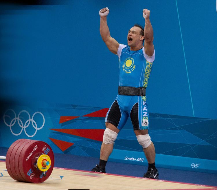 Ilya Ilyin weightlifter Ilya Ilyin esultating after breaking the