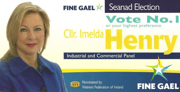 Imelda Henry Flyer for Imelda Henry Fine Gael Industrial Commercial Panel