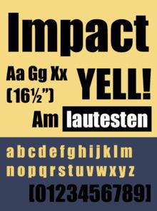 Impact (typeface) httpsuploadwikimediaorgwikipediacommonsthu