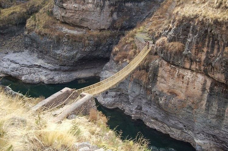 Inca rope bridge Keshwa Chaca The Last Inca Rope Bridge Amusing Planet