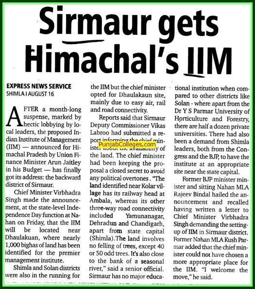 Indian Institute of Management Sirmaur Indian Institute of Management IIM Sirmaur Himachal Pradesh