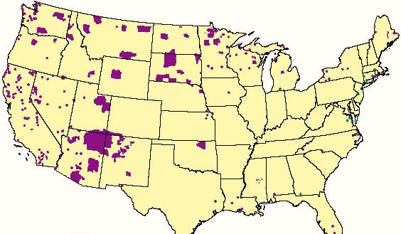 Indian reservation UWEC Geog188 Vogeler Map of Indian Reservations