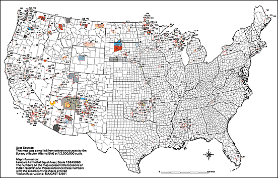 Indian reservation Map of Indian Reservations in the Continental US