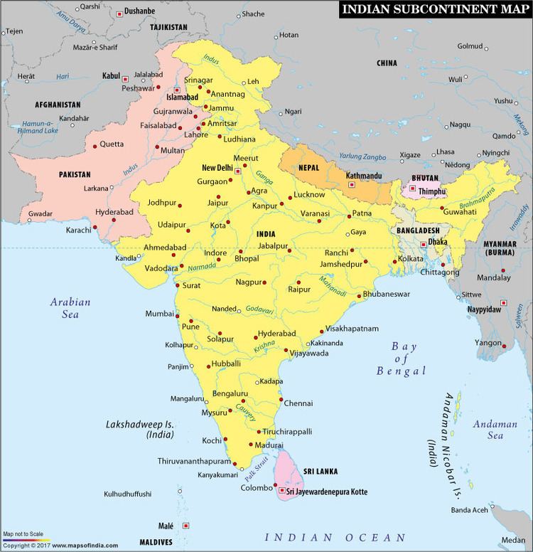 Indian subcontinent Subcontinent Map