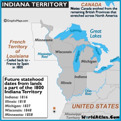 Indiana Territory Indiana Territory Map 1800 and Information Page