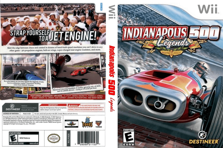 Indianapolis 500 Legends artgametdbcomwiicoverfullHQUSRIZENRpng