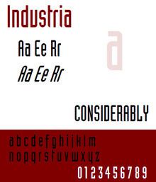 Industria (typeface) httpsuploadwikimediaorgwikipediacommonsthu
