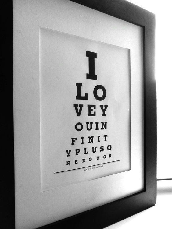 Infinity plus one I Love You Infinity Plus One Eye Chart Print by ecceprints on Etsy