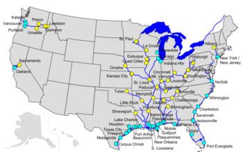 Map of the Inland Waterways of the United States