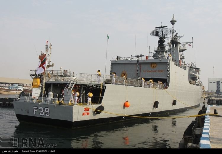 INS Betwa (F39) Indian Navy guided missile frigates dock at Bandar Abbas Uskowi on