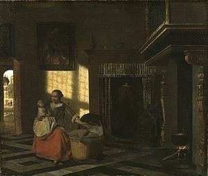 Interior with a Mother close to a Cradle httpsuploadwikimediaorgwikipediacommonsthu