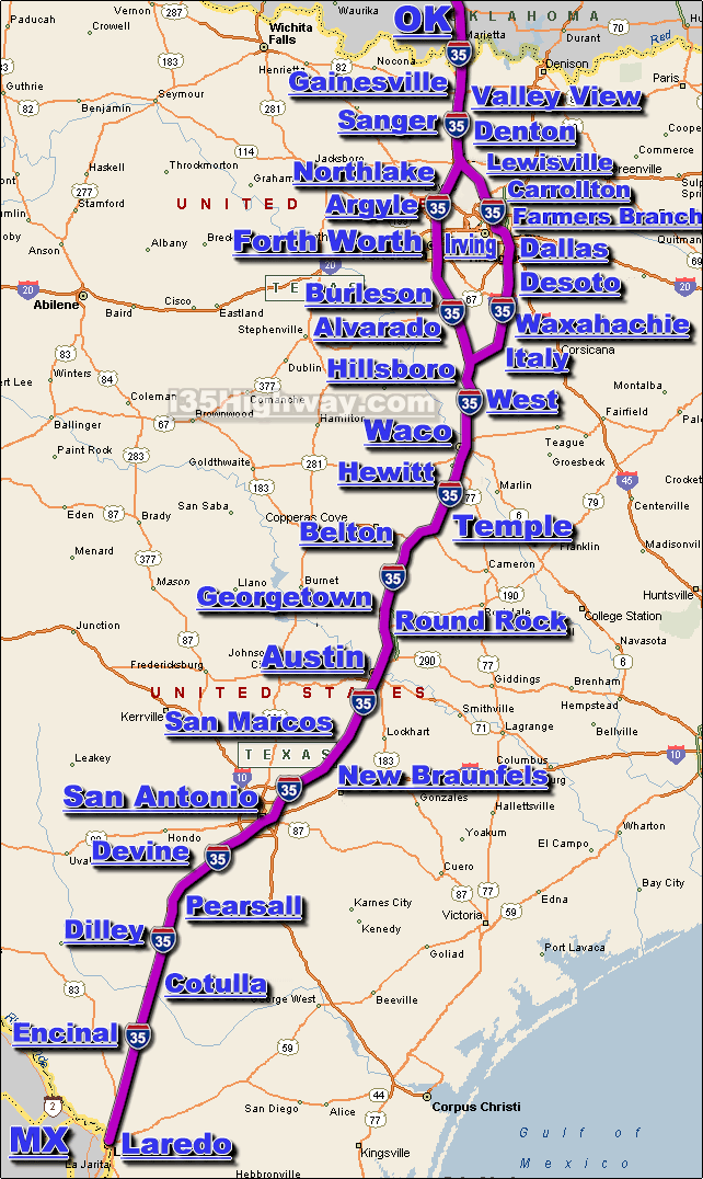 Interstate 35 in Texas I35 Texas Traffic Map