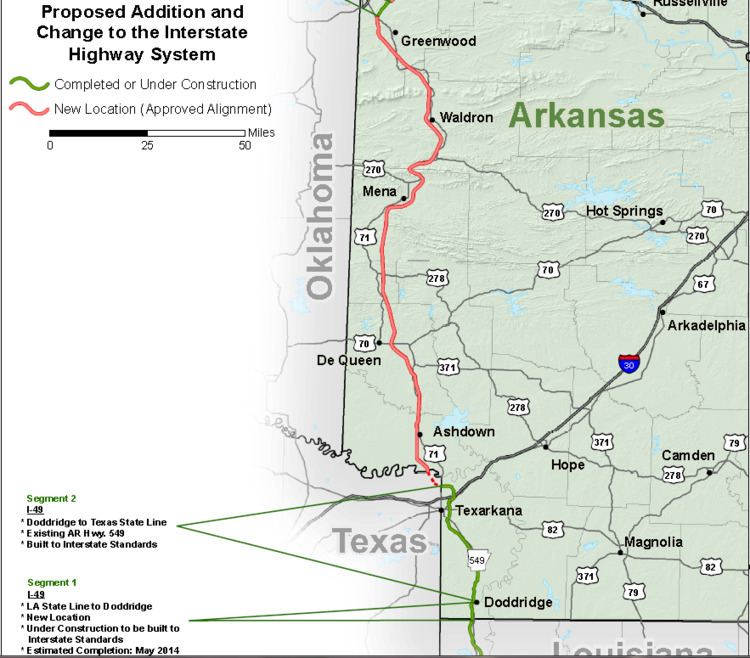 Interstate 49 in Arkansas I49 Corridor Map Arkansas Re Texarkana Future I49 I69 Spur