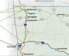 Interstate 49 in Arkansas Interstate 49 map
