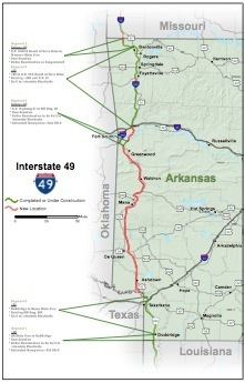 Interstate 49 in Arkansas I540 redesignated as I49 in Northwest Arkansas Fayetteville Flyer