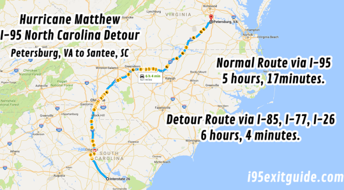 Interstate 95 in North Carolina route