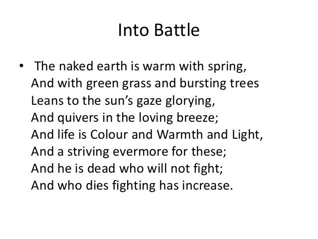 Into Battle (poem) httpsimageslidesharecdncomintobattle1502261