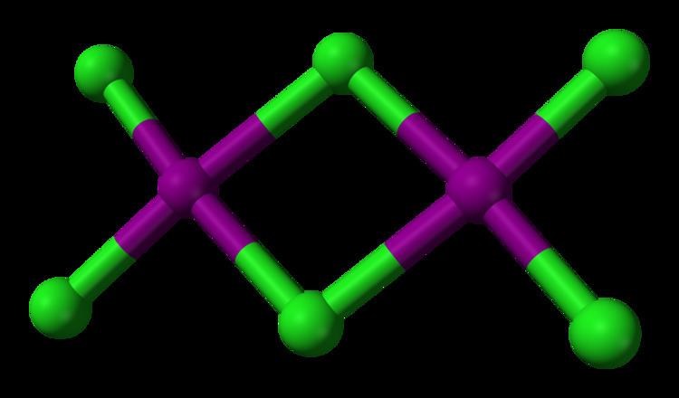 Iodine trichloride FileIodinetrichloridedimer3Dballspng Wikimedia Commons