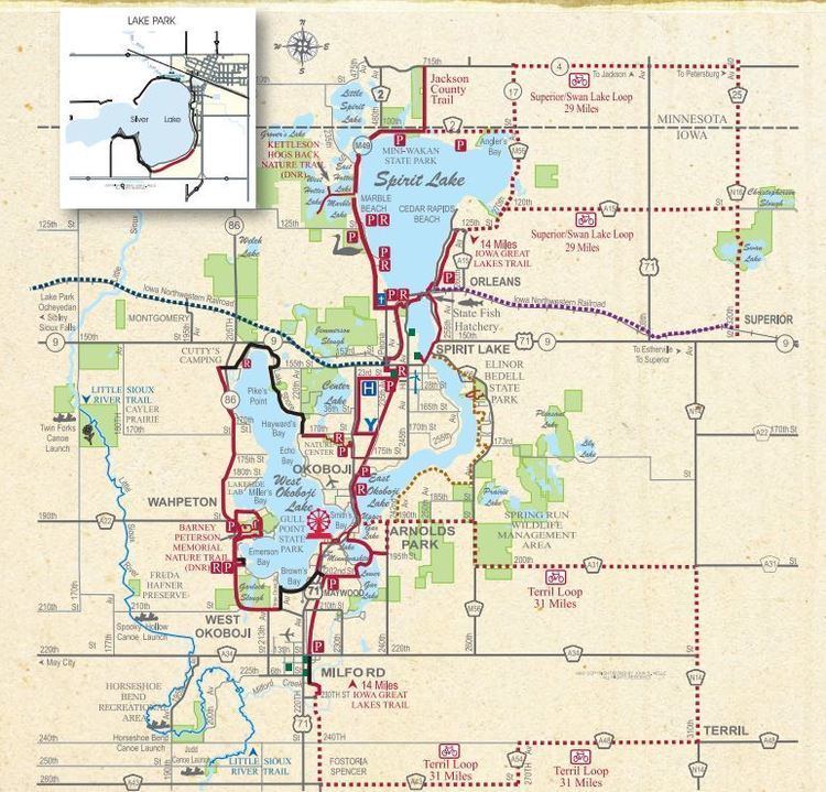 Iowa Great Lakes Iowa Great Lakes Trail Iowa Tourism Map Travel Guide Things to Do