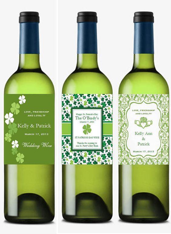 Irish wine personalized CLADDAGH IRISH wine bottle labels favors wedding