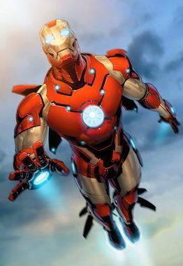 Iron Man while flying in the sky