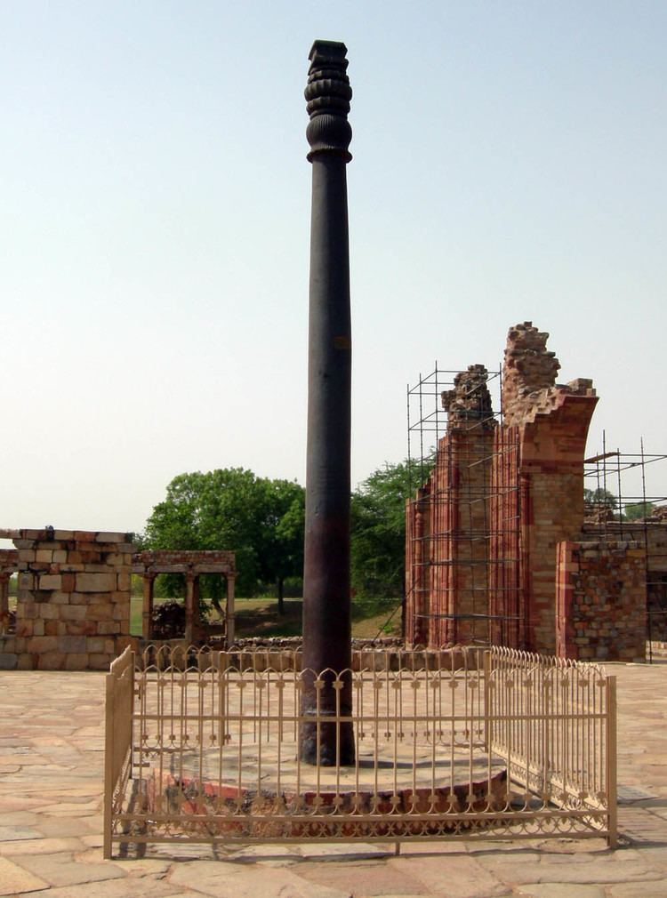 Iron pillar of Delhi httpsuploadwikimediaorgwikipediacommons33