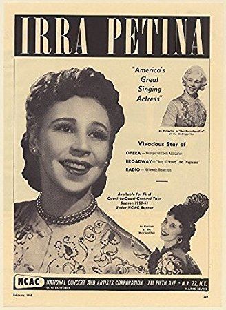 Irra Petina Amazoncom 1950 Irra Petina Singing Actress Photo Booking Print Ad