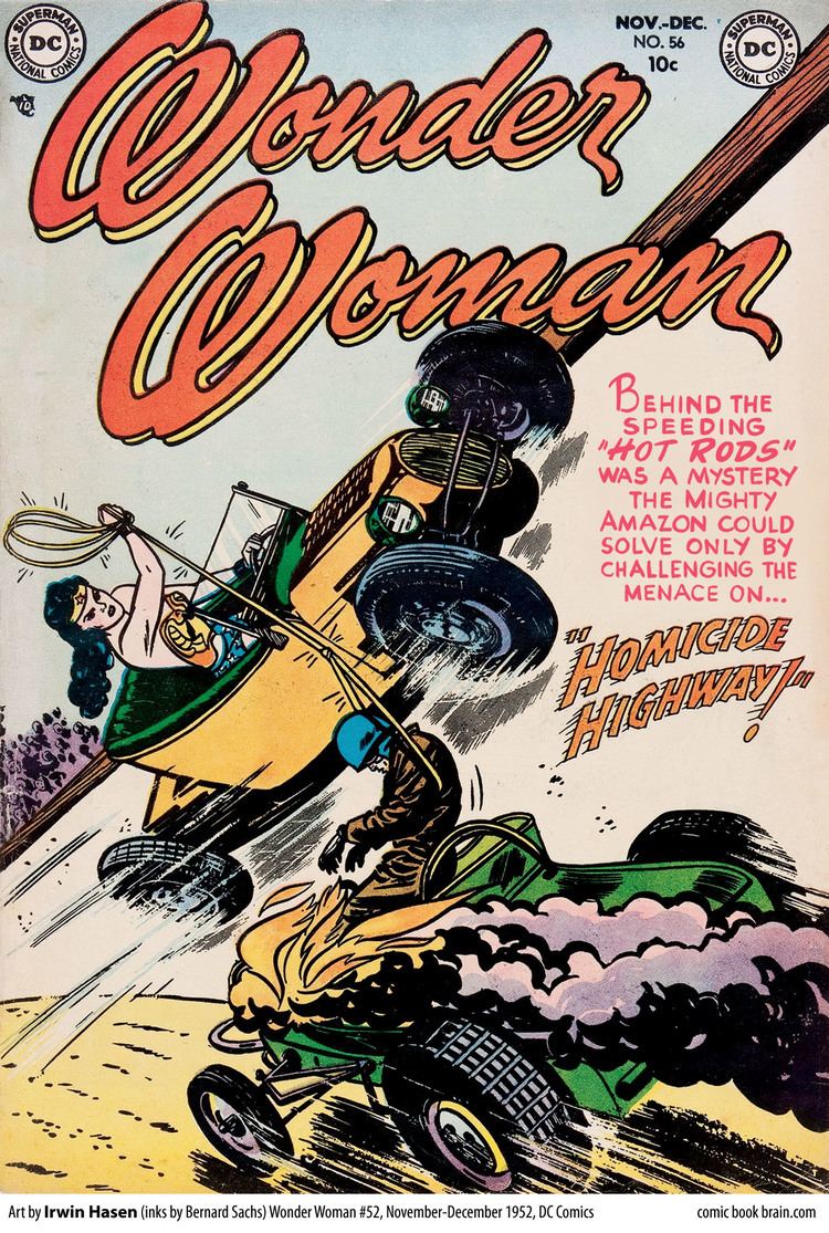 Irwin Hasen Cover Wonder Woman 56 Hot Rods by Irwin Hasen