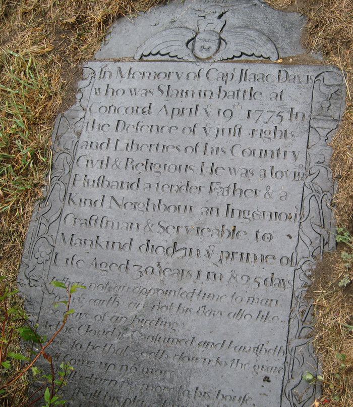 Isaac Davis (soldier) Capt Isaac Davis 1744 1775 Find A Grave Memorial