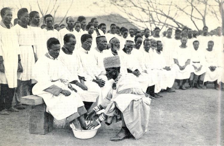 A footwashing ceremony led by Isaiah Shembe