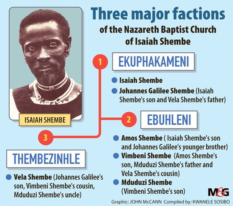 The three major factions of the Nazareth Baptist Church of Isaiah Shembe