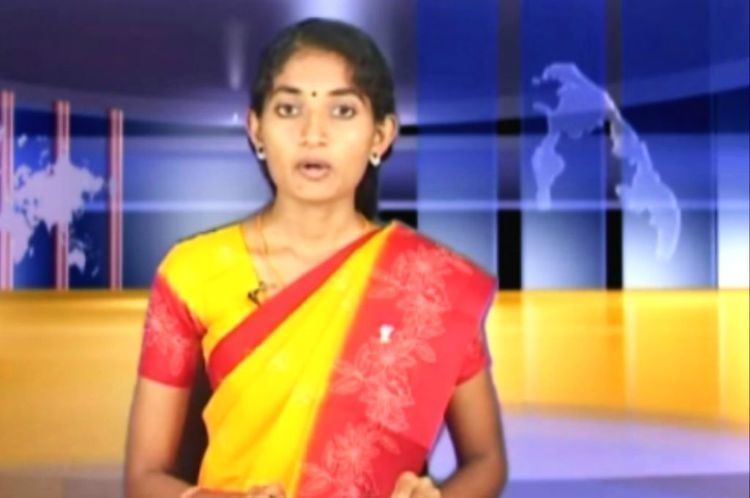 Isaipriya at work as a news presenter