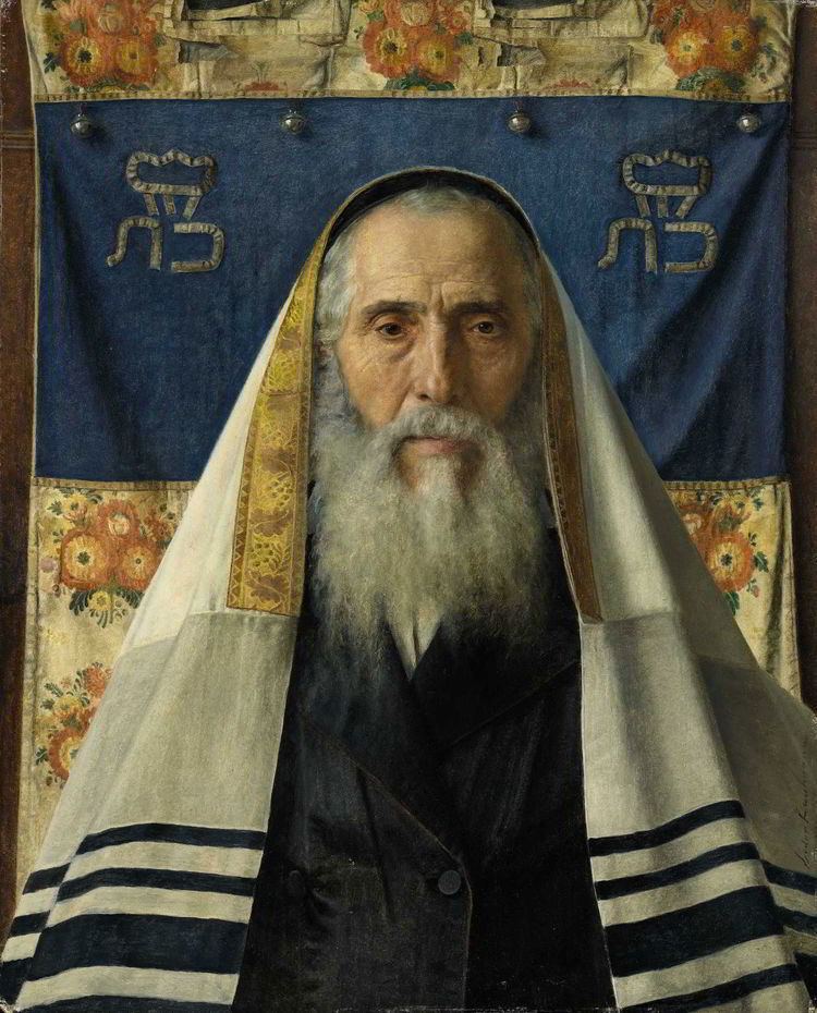 Isidor Kaufmann Portrait of a Rabbi with Prayer Shawl by Isidor Kaufmann