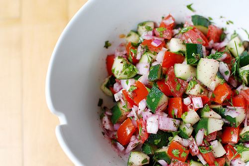 Israeli salad Israeli Tomato Cucumber Salad Recipe from Nourishing Traditions