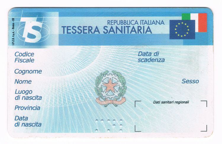 Italian health insurance card