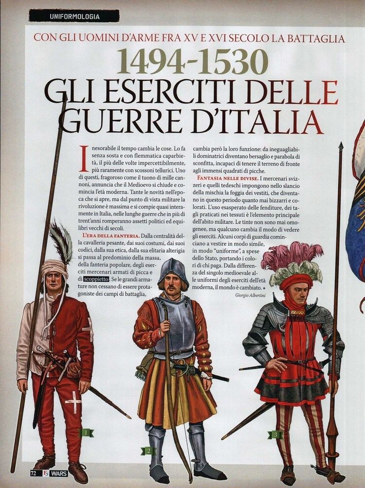 Italian Wars Uniforms of Italian Wars 14941559 Weapons and Warfare