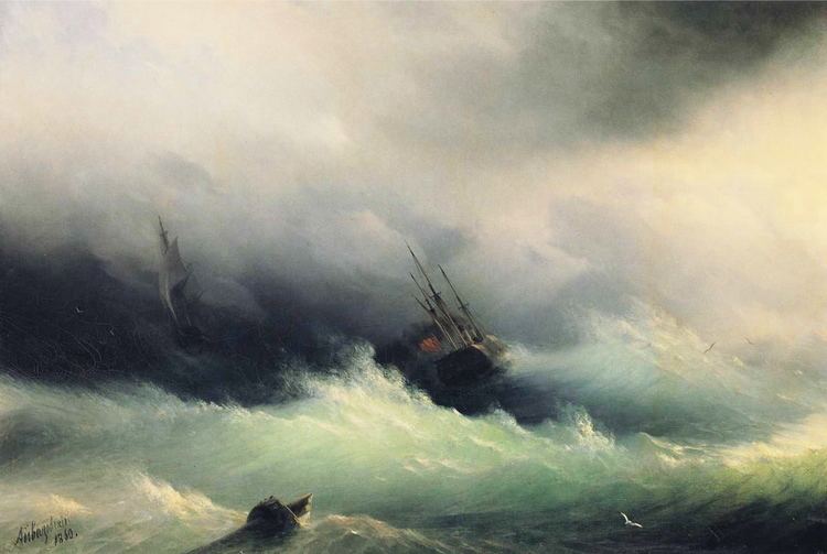 Ivan Aivazovsky Ships in a Storm Ivan Aivazovsky WikiArtorg