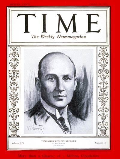 Ivar Kreuger TIME Magazine Cover Ivar Kreuger Oct 28 1929 Economy