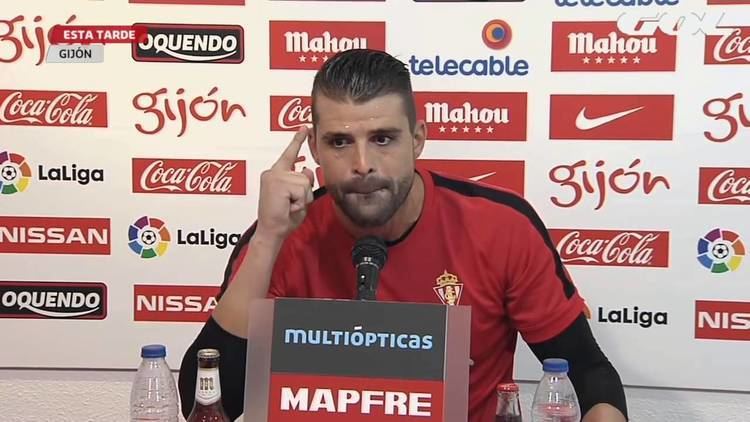 Iván Cuéllar Sporting Gijon Keeper Pichu Cuellar rants at sneaky journalist Video