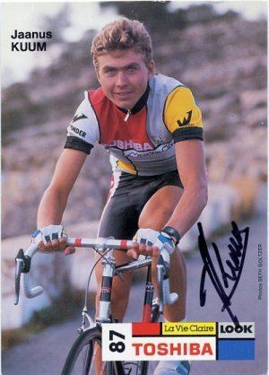 Jaanus Kuum Estonian Professional Cyclist JAANUS KUUM Autographed Photo Card 1987