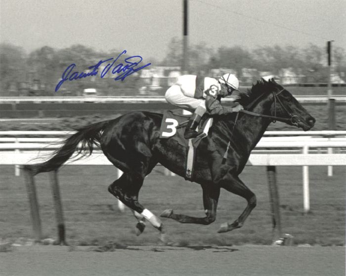 Jacinto Vásquez Ruffian 1975 Acorn Stakes 810 Photo 1 Signed Jacinto Vasquez
