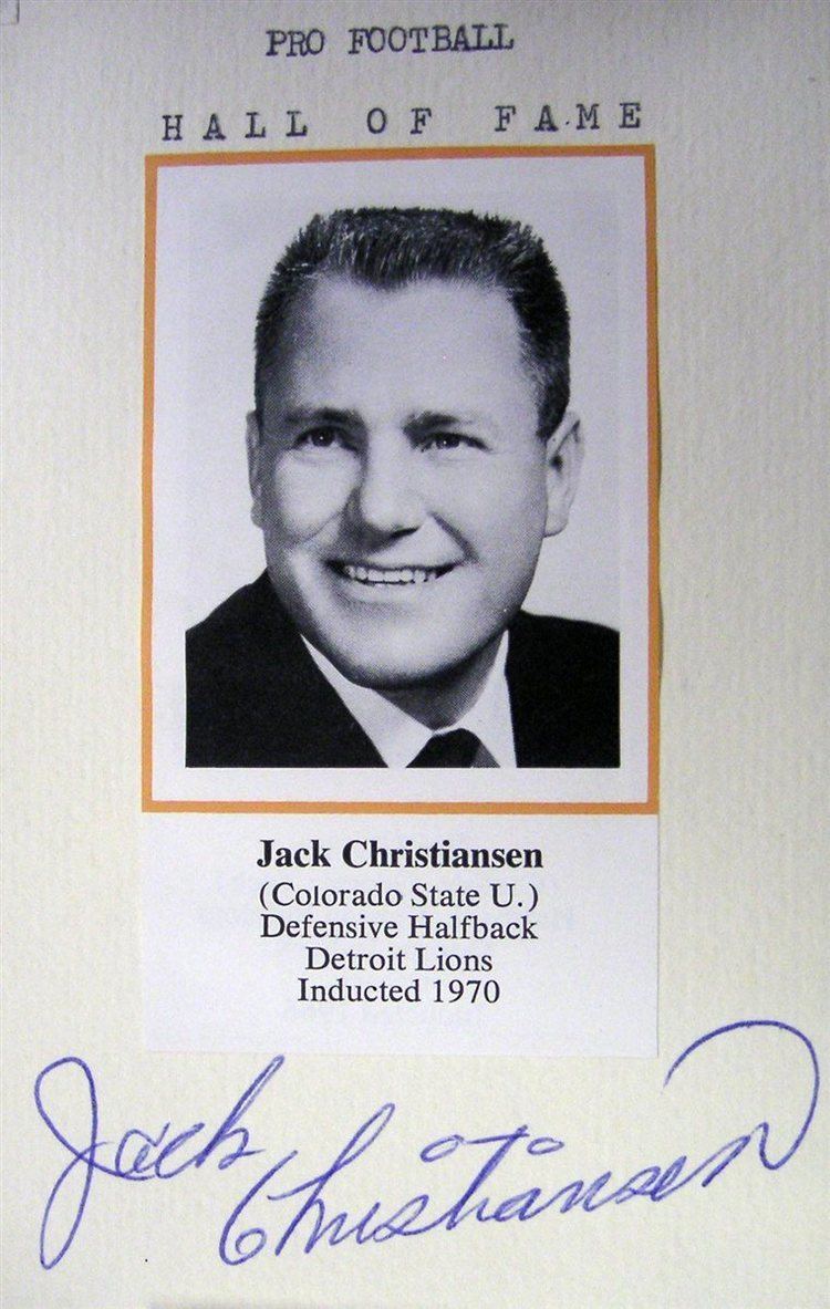 Jack Christiansen PSA AutographFacts Jack Christiansen